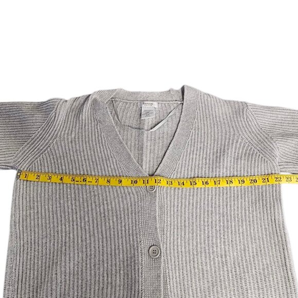 Bartolini Womens Button Front Cashmere Blend V-Neck, Knit Cardigan, Grey, Size M - Picture 5 of 6